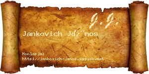 Jankovich János névjegykártya