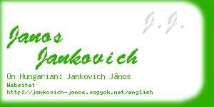 janos jankovich business card